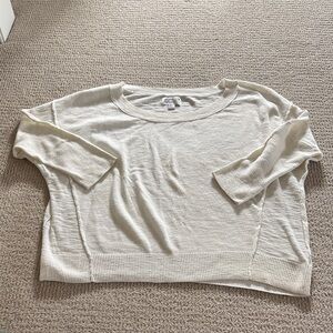 American Eagle Outfitters Cream 3/4 Sleeve Top